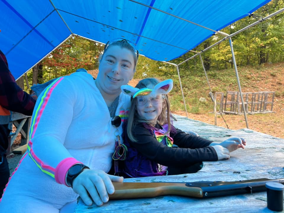 Sullivan Mudie of Augusta was at camp with his mom Lynette Mudie. Sullivan is a Lion Cub in Pack 684 and is in Kindergarten. "I liked seeing the bumblebees," Sullivan said. "And shooting the pumpkins with the BB Gun." The Haunted House beneath the dining hall was guarded by the Grim Reaper (Joseph Maranda) of Augusta and his son Owen Maranda of Augusta and Chelsea. Owen is a Tenderfoot Scout in Troop 631 where his dad is one of the Assistant Scoutmasters. "I'm having fun directing people into the Haunted House," Owen said. Jet Jordan is a 5 year old from Livermore Falls who was dressed as a Ghostbuster. He is a Tiger Cub in Winthrop Troop 604 and helped his Aunt Sierra Cummings of Monmouth set up the Archery Range while also keeping ghosts at bay. "I ain't afraid of no ghosts." Logan Juengst is a Zombie Hunter from Manchester and is a Webelos Cub Scout in Pack 622. He hadn't found any zombies around Camp Bomazeen but found a lot of fun. Dread Pirate Eric Handley of Sidney helped with registration for the Haunted Woods. He is also Scoutmaster of Sidney Troop 401 who camped over the weekend.